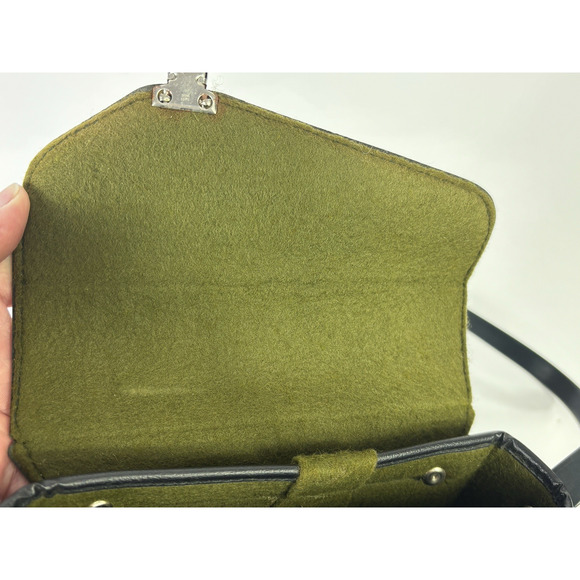 Vintage Belding California Saddle Leather Tweed Bag Crossbody Bag Purse 7x5.5" - Picture 9 of 16